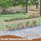 FILWH Raised Garden Bed with Legs Elevated Wooden Planter Box Stand Large Planter Stand Box for Fruits Vegetables Flowers with Divider with Bag - 72 * 24 * 30.5IN