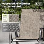 PHI VILLA Patio Chairs Set of 6, Outdoor Stackable Dining Chairs with E-Coating Metal Frame and Upgraded Textilene Fabric, All Weather Deck Chair 350 LBS Capacity for Porch Poolside Garden