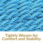 Sunnydaze Outdoor Hammock Chair Swing - Hanging Hammock Swing - Hanging Reading Chair - Soft-Spun Polyester Rope - Caribbean XL - Sky Blue