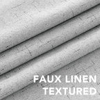 H.VERSAILTEX Linen Blackout Curtains Durable Thick Textured Linen Look 100% Blackout Patio Door Curtain Anti Rust Grommet Extra Wide Sliding Door Curtain Panel, Glacier Gray, W100 x L84 inch