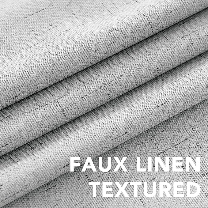 H.VERSAILTEX 100% Blackout Curtains for Bedroom Thermal Insulated Linen Textured Curtains Heat and Full Light Blocking Drapes Living Room Curtains 2 Panel Sets, Glacier Gray, 42x84 Inch