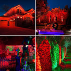 Red Solar Spot Lights Outdoor,20 LED Waterproof IP65 Solar Landscape Light Adjustable Panel Spotlights for Wall Tree Yard Garden Halloween Christmas Lighting 4 Pack