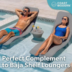 Coast Modern Outdoor Side Table - Lounger Table for Inside Pool or on Patio - All-Weather Furniture for Sun Shelf Up to 15" - Gray
