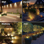 Solar Spot Lights Outdoor, Dusk to Dawn Landscape Spotlights IP65 Waterproof 9.8ft Cable,Solar Uplights for Tree Garden Yard Driveway Porch Walkway Pool (6-in-1, 3000K Warm White)