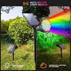 Solar Color Spot Lights Outdoor, 21 LEDs Color Changing Outdoor Lights, IP67 Waterproof RGB Multicolor Yard Solar Spotlights Auto On/Off for Pathway Garden Pool Patio Tree