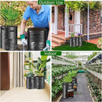 JJGoo Potato Grow Bags, 4 Pack 10 Gallon with Flap and Handles Planter Pots for Onion, Fruits, Tomato, Carrot - Black
