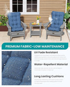 SERWALL HDPE Outdoor Rocking Cushion Set of 4, Memory Foam Cushion Navy