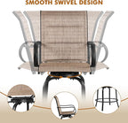 Yaheetech 6 Piece Patio Swivel Bar Stools Texteline Bistro Chairs with High Back/Armrest/Footrest, All Weather Padded Seating Outdoor Furniture Height Outdoor Chairs for Outside, Lawn & Garden