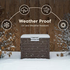 IRIS USA 35-Gallon Outdoor Deck Storage Box, Lockable & UV-Protected, Weather-Resistant Patio Storage for Cushions, Garden Tools & Packages, Waterproof Resin, Durable & Stylish Design - Brown