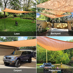 SUNLAX Sun Shade Sail 16' x 21' x 26.4' Peach Fuzz Rectangle Canopy Sail Shade Cover UV Block Permeable Sunshade Outdoor for Patio Backyard Deck Pergola (We Make Custom Size)
