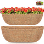 Y&M 30" Coco Liner for Window Box Deck Basket Planter Trough Coconut Fiber Liners, 2pcs Trough Coco Liner Pre-Formed Replacement