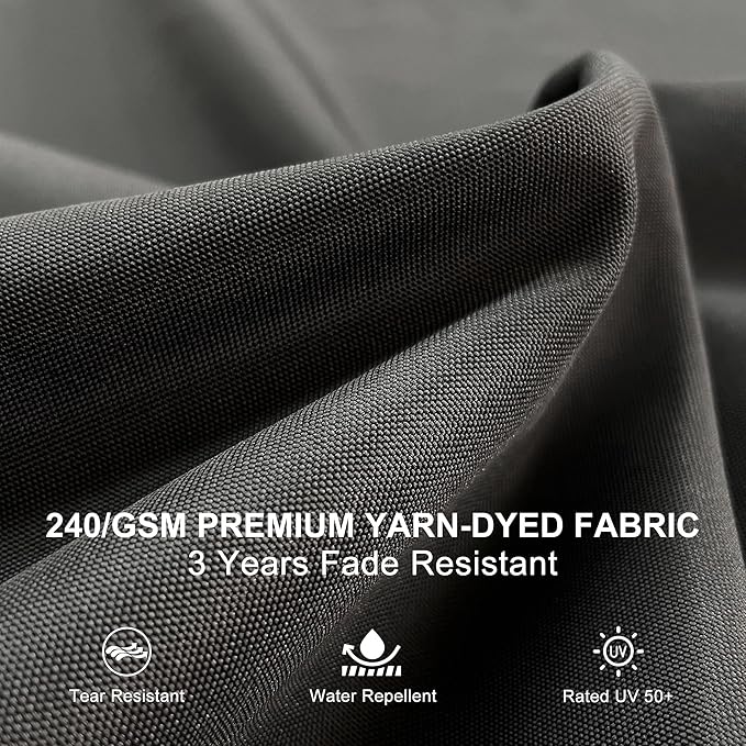 PURPLE LEAF 11 Feet Double Top Deluxe Square Patio Umbrella Offset Hanging Umbrella Outdoor Market Umbrella Garden Umbrella, Black