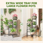 Outdoor Plant Stands for Patio Corner Tall Plant Stand Indoor Metal Flower Pot Stands for Multiple Plants 6 Tier Heavy Duty Shelf Black Kite