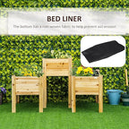Outsunny Raised Garden Bed Set of 3, Wooden Elevated Planter Box with Legs and Bed Liner, for Backyard and Patio to Grow Vegetables, Herbs, and Flowers, Natural