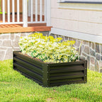 Outsunny Galvanized Raised Garden Bed, 4' x 2' x 1' Metal Planter Box, for Growing Vegetables, Flowers, Herbs, Succulents, Gray