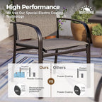 Patio Dining Set 9 PCS, 8 Stable Outdoor Dining Chairs with Rectangular Dining Table, Patio Table and Chairs Set for Lawn,Deck and Backyard