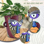 Abstract Face Planter Pots for Plants,Hand-Painted Colorful Flower Pots with Drainage, Indoor Outdoor Garden Decor Gift(Classic,Large)