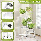 5 Tier Plant Stand Indoor, Tiered Plant Stand Outdoor for Multiple Plants, Corner Plant Shelf for Patio Balcony Porch Garden Living Room House,White