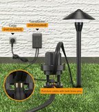 LUTEC 12V Low Voltage Pathway Lights, Die-cast Aluminum Pathway Lights with Connectors，IP65 Waterproof Outdoor Landscape Lighting, 3W 240LM Warm White 3000K for Path, Yard, Garden, 8 Pack