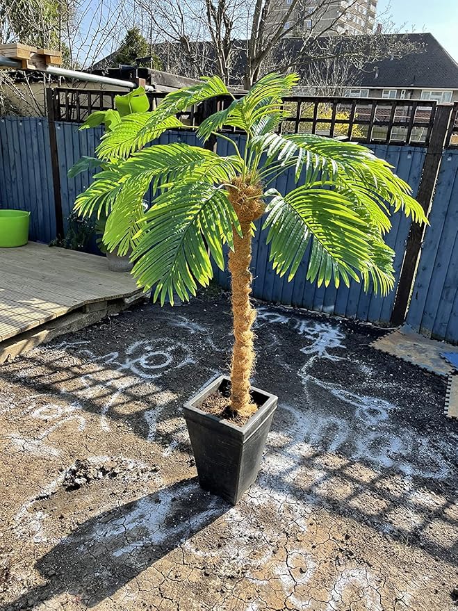 Artificial Palm Fronds Set of 5, 34 Inch Plastic Greenery