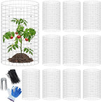 Plant Cage Supports, 12 Sets Galvanized Steel Garden Protectors 16 x 12 Inch