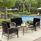 Outdoor Cushion Covers, 8 Pack Black Stretch Fit for Patio Furniture