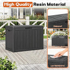 Outdoor Storage Box, Resin Deck Boxes Indoor and outdoor, Waterproof Storage Box Lockable Lid (Black, 45 Gallon)