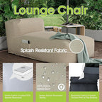 Lounge Chair Outdoor Sun Lounger, Olefin Fabric, Light Orange