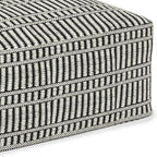 SIMPLIHOME Safford Square Pouf - 20 inch Wide Upholstered PET Polyester Ottoman in Black and White, Boho Indoor/Outdoor Footstool or Extra Seating for Living Room, Bedroom, or Patio, Assembled