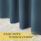 NICETOWN Blackout Room Divider Curtains for Sliding Glass Doors 102 Inches Long 1 Panel, Extra Wide Curtains for Doorway Patio Bedroom Living Room (Smoky Blue, 80Wx102L, 1 Panel)