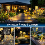 SOLPEX Solar Garden Lights String, 6 Pack Outdoor Christmas Decoration Warm White Solar Powered Cracked Glass Ball Lights, Waterproof for Patio Decoration
