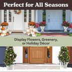 Outdoor Planter 2-Pack - 16x18-Inch Urn Planters - Plastic Plant Pots for Indoor, Outdoor, or Front Porch Decor - Flower Pots by Pure Garden (White)