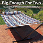 Sunnydaze Quilted Outdoor Hammock with Spreader Bars - Heavy-Duty 450-Pound Capacity Double Hammock for Outside - Ocean Isle