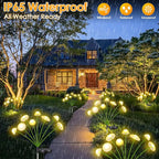 2PK 16LED Solar Garden Lights Outdoor, Mushroom Solar Lights Outdoor, IP65 Waterproof Firefly Light Outside Decor for Patio Pathway, Sway by Wind for Pathway Garden Mushroom Decorations, Warm White