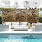 Outdoor Privacy Screen,72" H×47" W Metal Privacy Screen, Freestanding Privacy Fence Panels for Patio