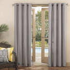 Sun Zero Marina Indoor/Outdoor UV Protectant Energy Efficient Grommet Curtain Panel, 54" x 108", Gray