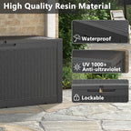Outdoor Storage Box, Resin Deck Boxes Outdoor Waterproof - Image 4
