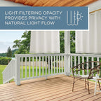 Town & Country Basics Cabana Solid Heavyweight Indoor Outdoor Curtains, Light Filtering Opacity with Grommet Top, Water Repellent, 2-Pack Set, 54"x63", Vanilla