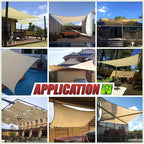 ColourTree 16' x 16' White Square CTAPS16 Sun Shade Sail Canopy Mesh Fabric UV Block UPF50 - Commercial Heavy Duty - 190 GSM - 3 Years Warranty - (We Customize Size)