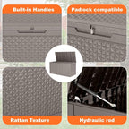 EasyUp 121 Gallon Outdoor Storage Box Waterproof, UV Resistant Resin Deck Box - Image 4