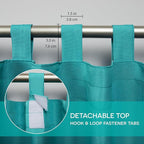 Exclusive Home Cabana Solid Indoor/Outdoor Light Filtering Hook-and-Loop Tab Top Curtain Panel Pair, 54"x120", Teal
