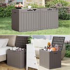 KAMABOKO 32 Gallon Outdoor Storage Box 2 Pack All-Weather Deck Box - Image 8