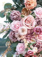 Artificial Silk Flowers, Dust Pink Wedding Arch Floral Swag Set
