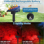 T-SUNUS Christmas Red Solar Lights for Outside IP65 Waterproof Auto On/Off Adjustable Landscape Spot Lighting Garden Spotlight Outdoor Tree Pathway Yard Driveway Wall Patio Lawn Flag Halloween 4 Pack