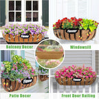 HFHOME 2 Packs 30 Inch Coco Liners for planters, 30" Trough Coconut Planter Hanging Basket Liners Replacement for Window Box Hanging Trough Planter
