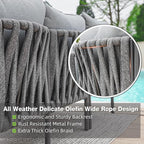 Outdoor Patio Furniture, 6 Pieces Outdoor Sectional L-Shaped Sofa Patio Conversation Sets, Patio Furniture Set with Thick Cushions and Coffee Table for Garden, Poolside, Backyard, Grey