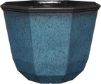 Classic Home and Garden Shaina Planting Pots - Lightweight Indoor & Outdoor Plant Pots - UV-Resistant Resin Flower Pots - Pot Planters for Flowers & Herbs (15” Indigo)