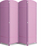 Sorbus 4-Panel Black Room Divider with Double Hinged Panels, 6 ft Tall Folding Privacy Screen