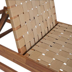 Christopher Knight Home Susua Rope Chaise Lounge with Acacia Wood Frame, Adjustable Backrest Single Lounge Sofa, Patio Sun Lounger Recliner Chair for Poolside Backyard, Light Brown + Mocha