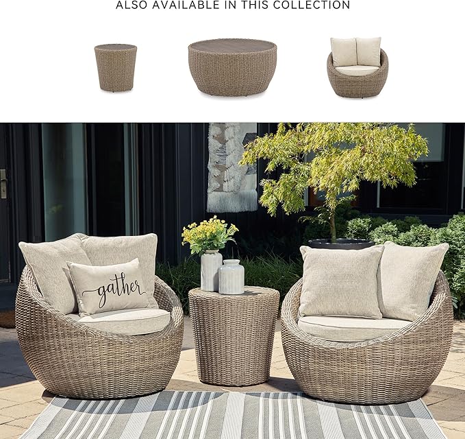 Signature Design by Ashley Danson Bohemian Outdoor End Table, Light Brown